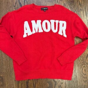 Valentine’s Day red Amour sweater. Size xs.